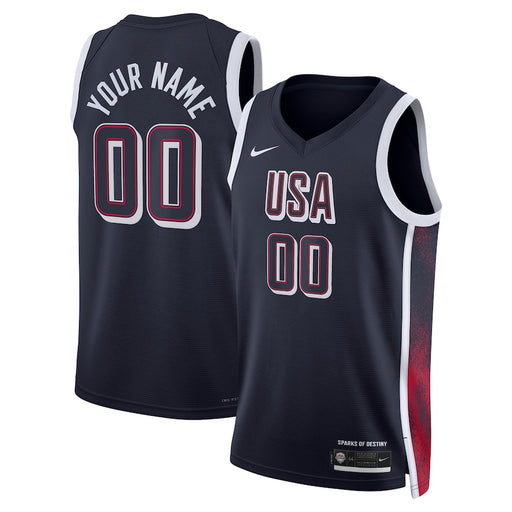 Unisex Nike Navy Men's USA Basketball 2024 Swingman Custom Jersey