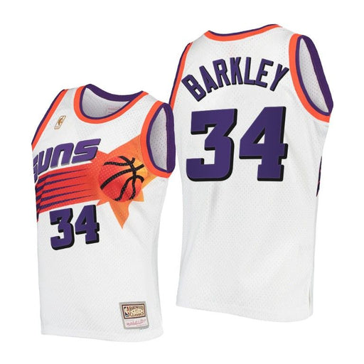 Men Charles Barkley Phoenix Suns Hardwood Classics White Jersey Men