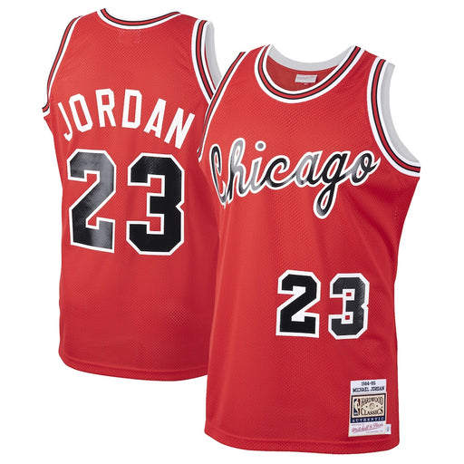 Men's Chicago Bulls Michael Jordan Mitchell & Ness Red 1984/85 Hardwood Classics Rookie