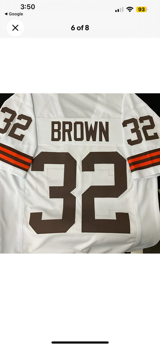 Jim Brown Cleveland Browns White jersey