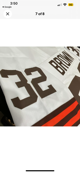 Jim Brown Cleveland Browns White jersey