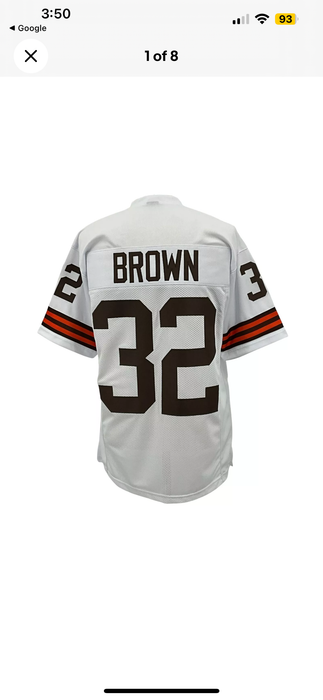 Jim Brown Cleveland Browns White jersey