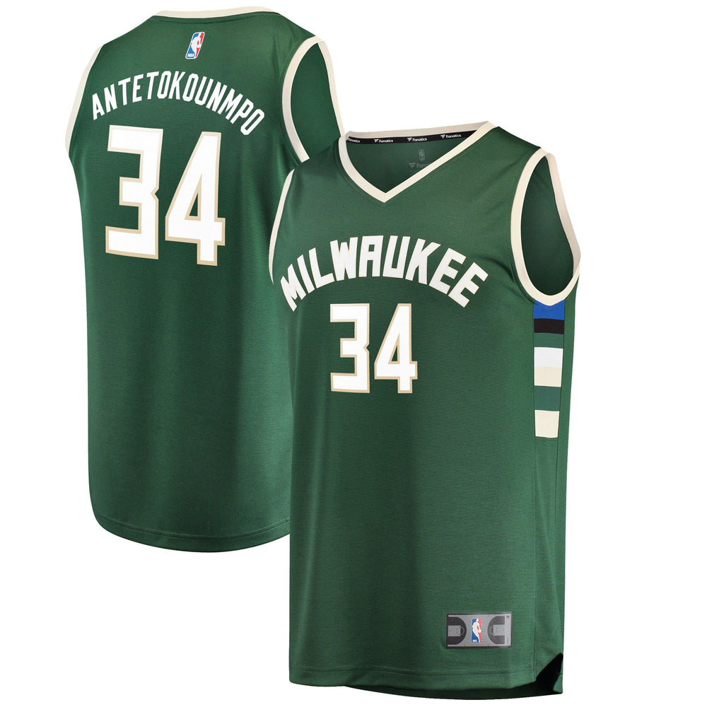 Antetokounmpo Milwaukee Bucks Fanatics Fast Break Replica Player Jersey Green - Icon Edition