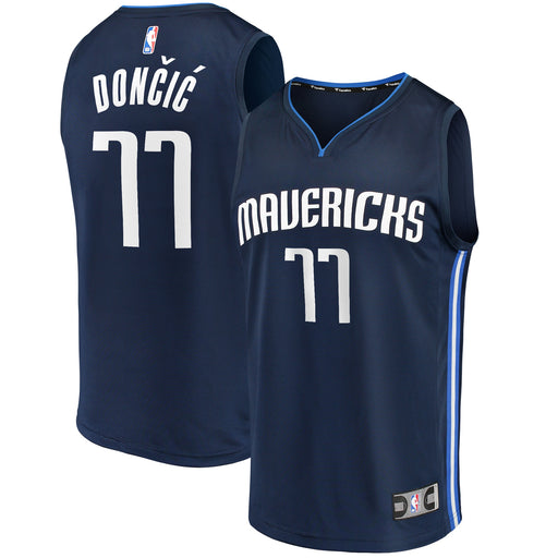 Luka Doncic Dallas Mavericks Fanatics Fast Break Team Replica Jersey Navy - Statement Edition