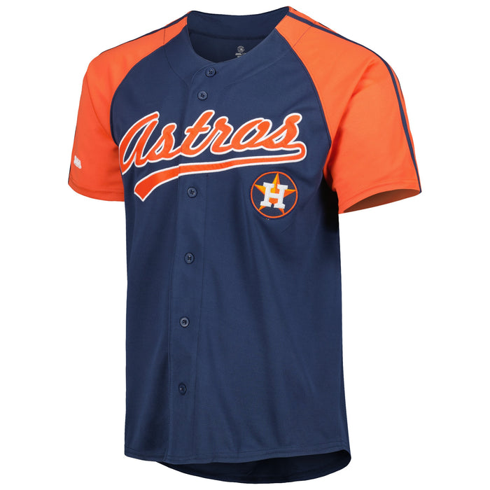 Houston Astros Stitches Button-Down Raglan Fashion Jersey - Navy